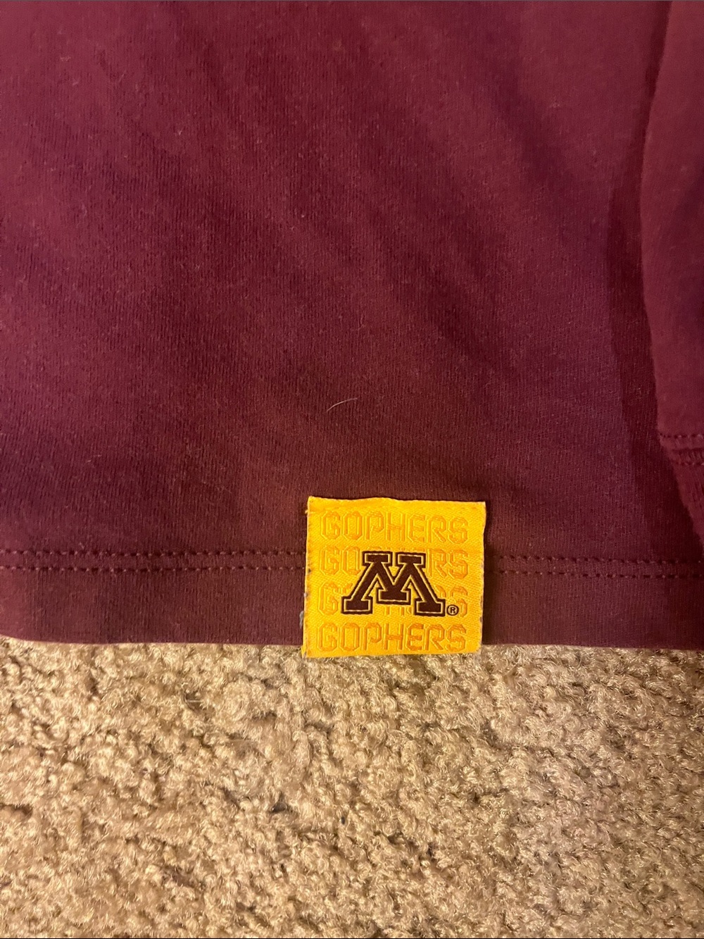 Nike Maroon Long Sleeve Tee with Gold Minnesota 'M' Logo - Picture 2 of 5